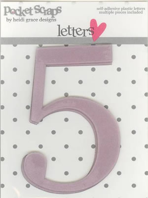 Heidi Grace - Girlfriends - Plastic Number Stickers 5 - 2/pk  (sold in 3's)